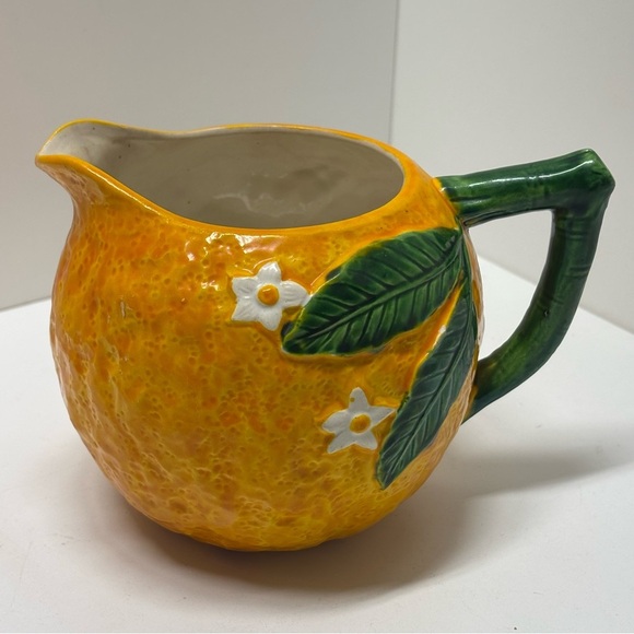 Maruhon Ware vintage ceramic orange shaped creamer or pitcher; made in Japan - Picture 2 of 9